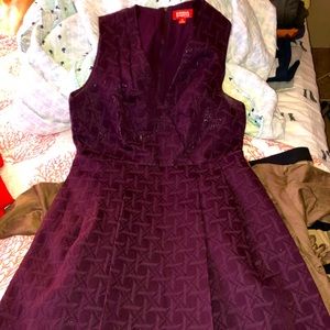 Maroon, 16, pleated front